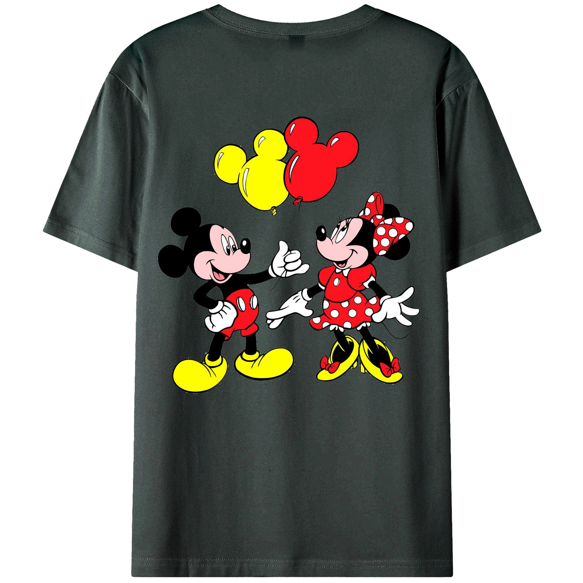 ミッキーマウス Mickey Mouse 綿100％ メンズ半袖Tシャツ（バックプリント） 通気性
